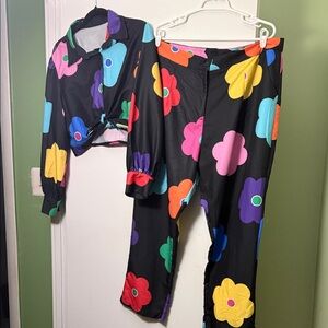 Floral Print Women's Jumpsuit - Multicolor